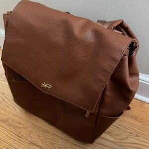 Freshly picked classic sized leather diaper bag